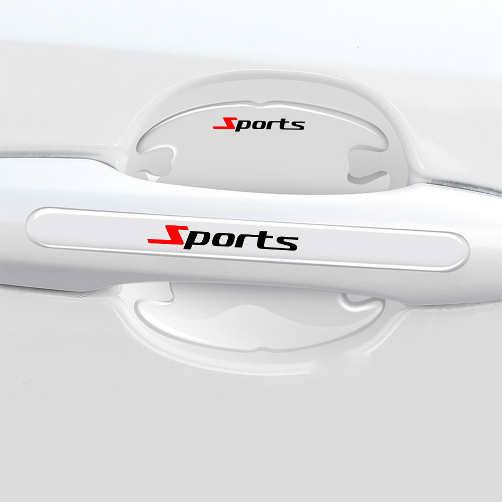 Car Transparent Door Bowl Anti-Collision Sticker with Logo and Car Emblem Design, Adhesive Type, Car Door Handle Anti-Collision Decoration