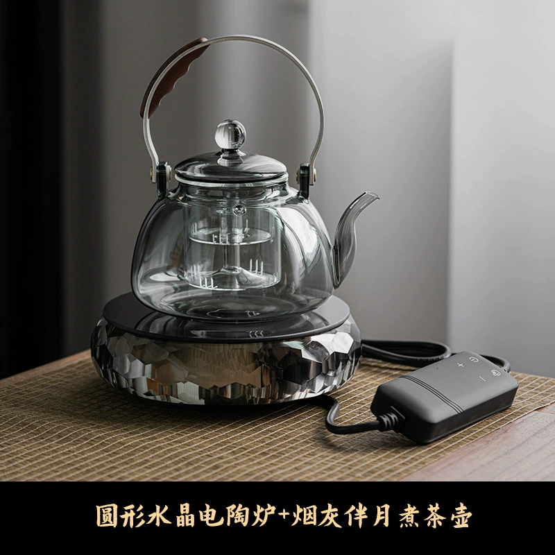 [围炉煮茶水晶电陶炉套装耐高温玻璃壶家用烧水壶静音煮茶器煮茶炉]