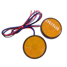 摩托车LED反光片刹车尾灯转向灯 圆形LED晶格回复反射器反光片