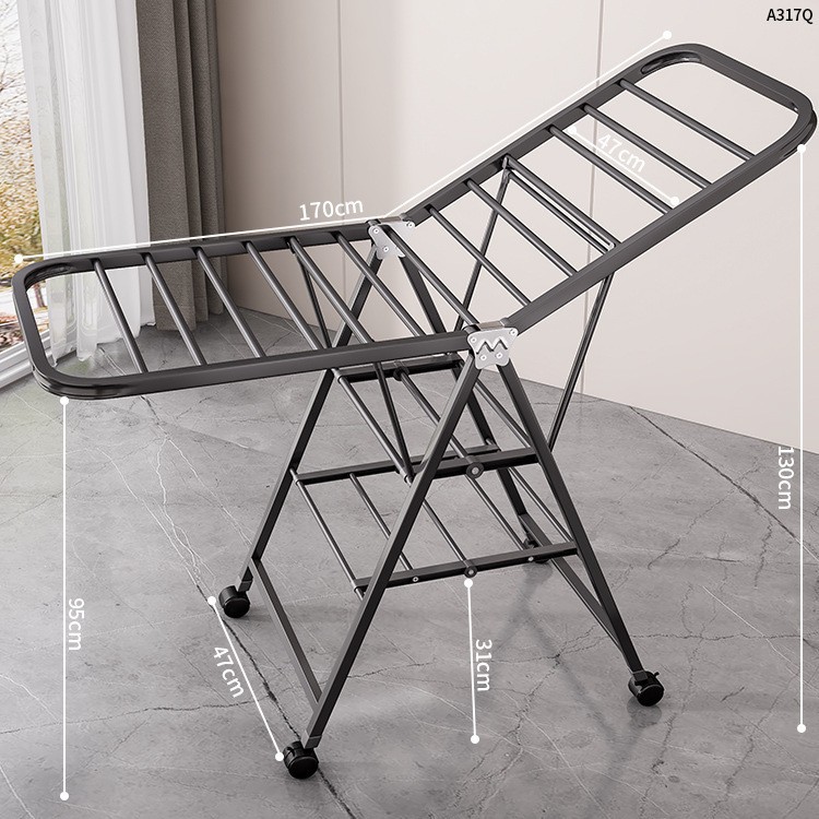 Percha de secado plegable para piso doméstico dormitorio balcón percha de secado para bebés interiores colgante de secado frío colcha de secado artefacto mágico image 19