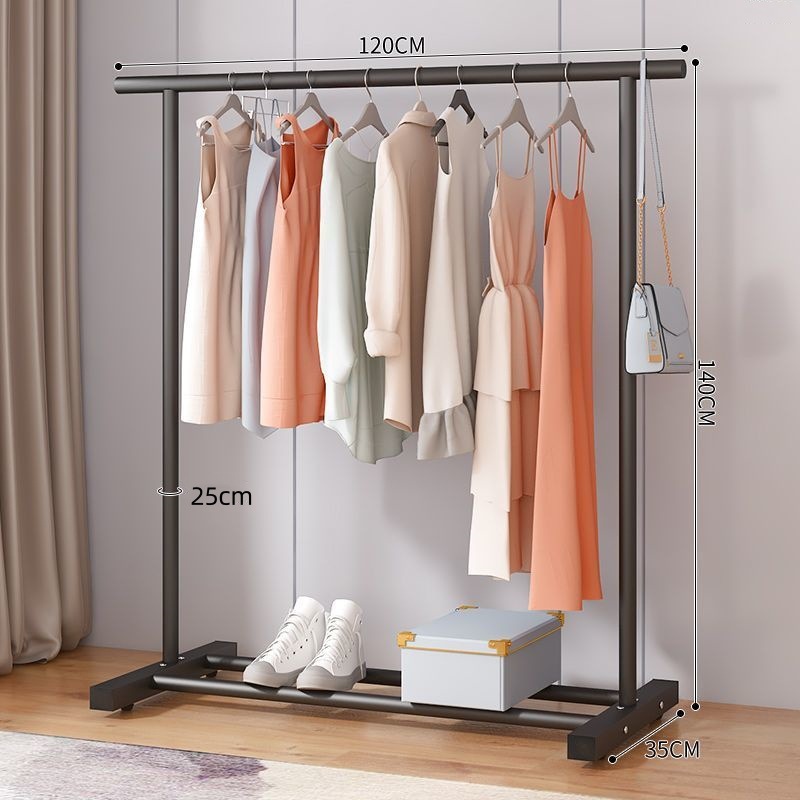 Rejilla de secado de un solo poste de arte de hierro simple Dormitorio doméstico Rejilla de secado de pulverización interior Balcón al aire libre Almacenamiento móvil portátil