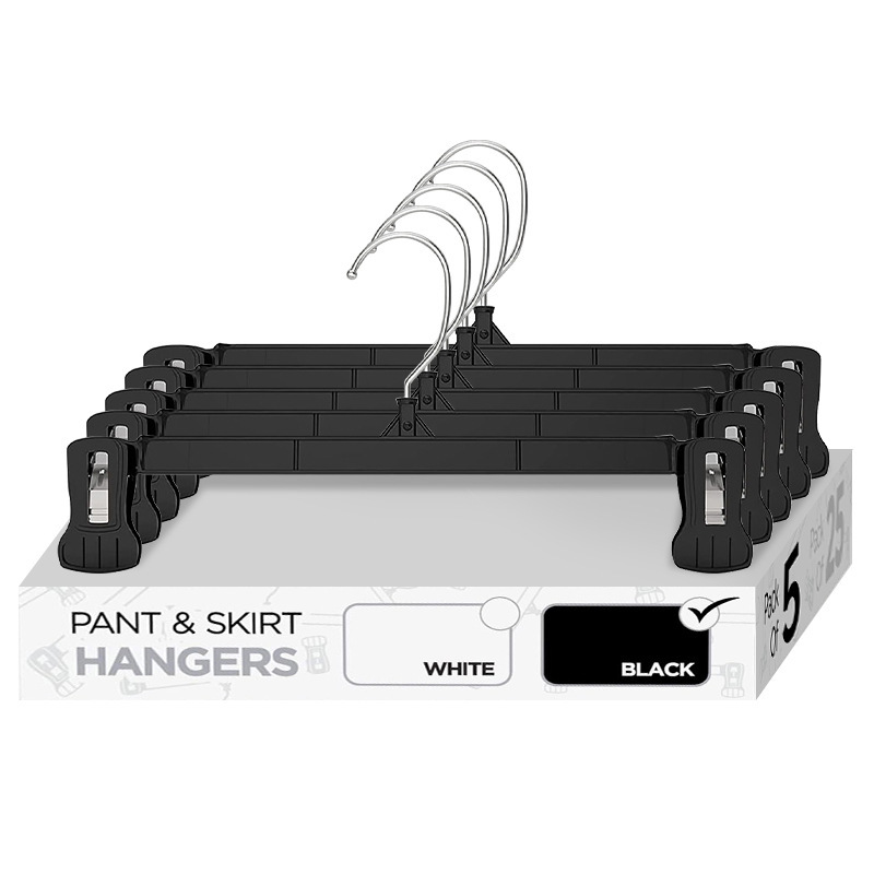 Cross-Border Labelable Clothes Hanger with Clip, Clothes Hanger Clip Style Pants Rack, Seamless Pants Clip, Household Clothes Drying Plastic Skirt Clip