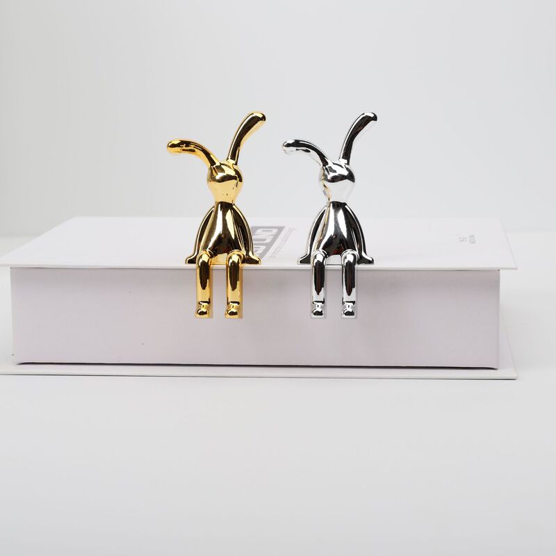 UV Long Foot Sitting Rabbit Simple Rabbit Crafts Handle Accessories Household Paper Box Accessories Storage Box Car Ornaments