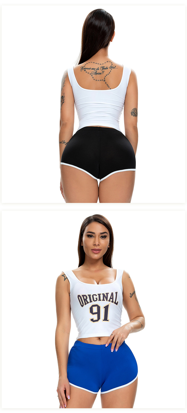 70g Weight Shorts Pants Length Polyester Fabric Type Mid Waist Waist Line Shorts Pants Type Daily Occasion Comfort Function Skinny Fit Type Solid Color Pattern Summer Season Women'S Gender Patchwork Design Sexy Style Women's Daily Sexy Solid Color Shorts Patchwork Shorts 5