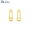 Pin, golden earrings, 750 sample gold