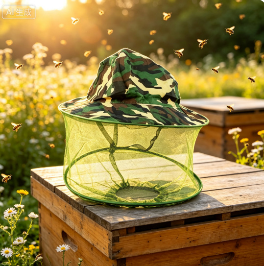 Beekeeping Hat, Outdoor Camouflage Shawl Hat, Outdoor Anti-Mosquito Bee Hat, Jungle Hat, Fishing Sun Protection Hat