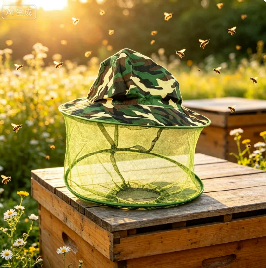 Beekeeping Hat, Outdoor Camouflage Shawl Hat, Outdoor Anti-Mosquito Bee Hat, Jungle Hat, Fishing Sun Protection Hat