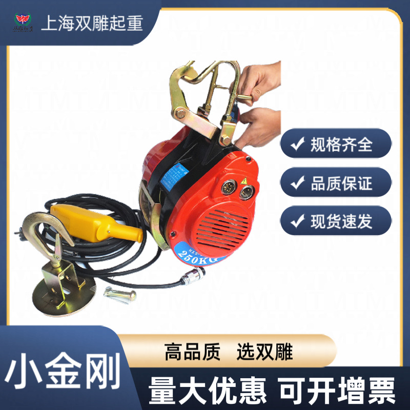 小金刚便携式200KG电动葫芦钢丝绳单相卷扬机悬挂提升机吊葫芦