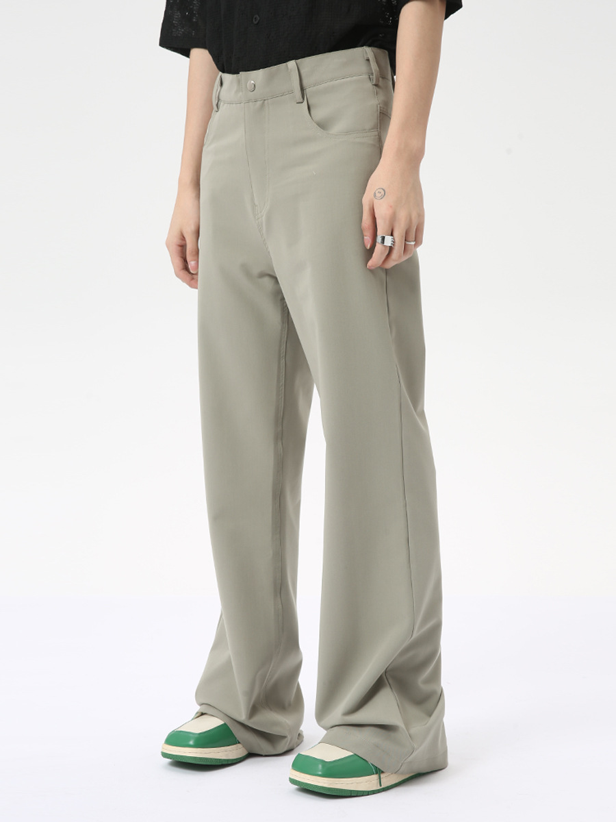 MTLCLOTHES Hombres| Coreano de estilo de lujo ligero sensación de colgaje minimalista de color sólido delgado versátil ligero de negocios pantalones de tendencia image 2