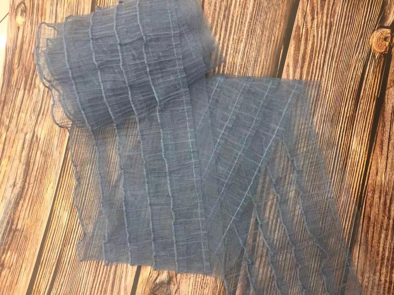 厂家现货直销 17CM 五层网纱压折锁边褶皱袖口群摆花边辅料