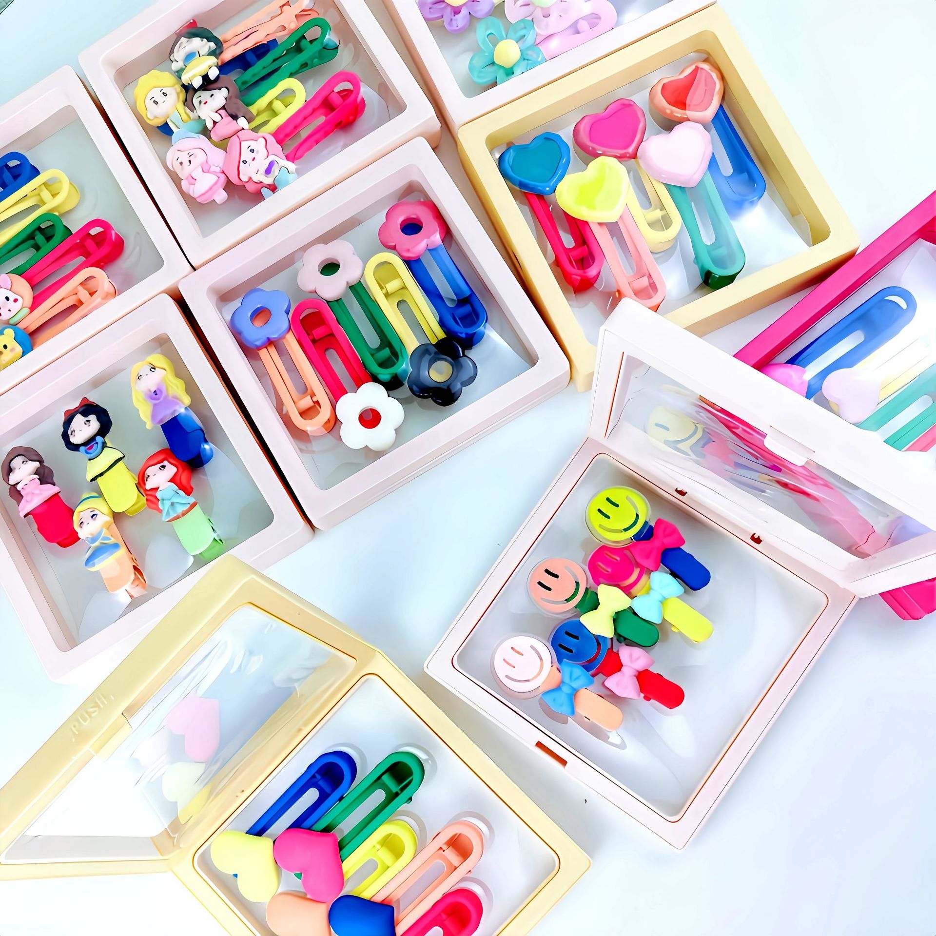 Clip de cabello de color de dopamina para niños lindos clips de bordes de frijoles de azúcar para niñas clips de cabello para niñas clips de cabello
