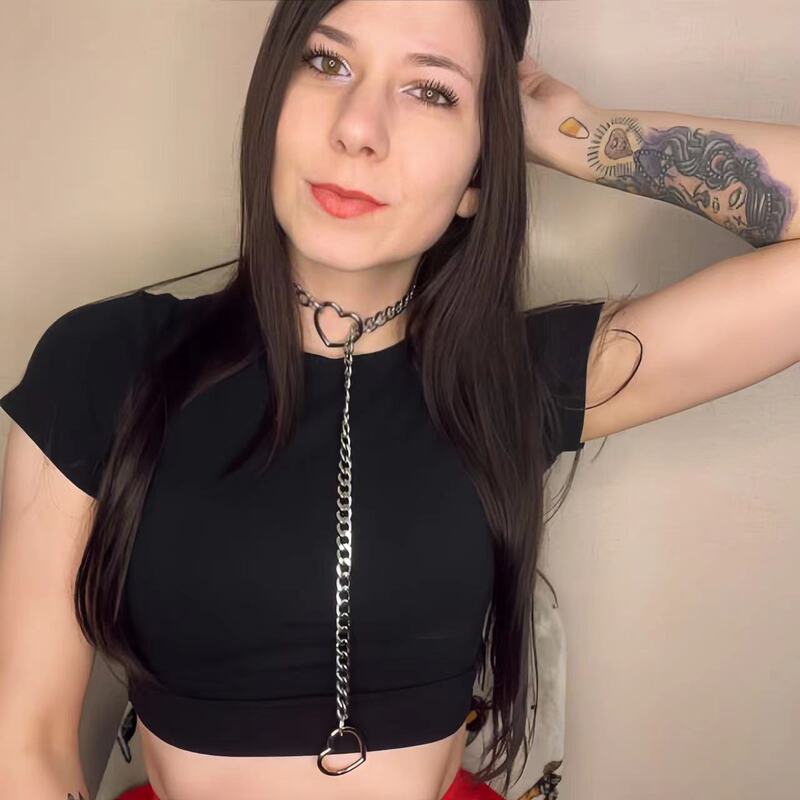 European and American Retro Punk Metal Chain Necklace Trendy Hip-Hop Personality Simple Heart All-Match Men's and Women's Couple Necklace