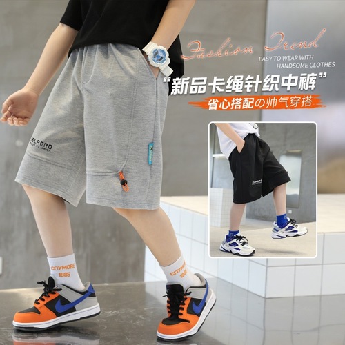 Children's Summer Sports Shorts, Unisex Five-Pocket Shorts, Medium to Large, Stylish and Versatile Casual Loose Fitting