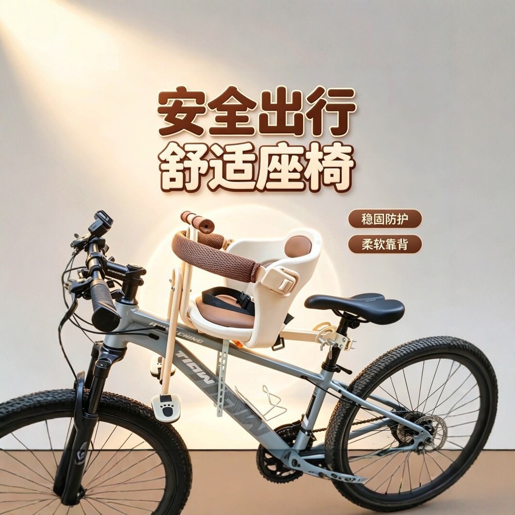 New bicycle front-mounted child seat, outdoor parent-child bike seat, mountain bike baby seat