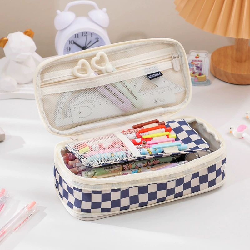 Telescopic Pencil Case, Large-Capacity Zipper Pouch, Expandable Design, Multiple Prints