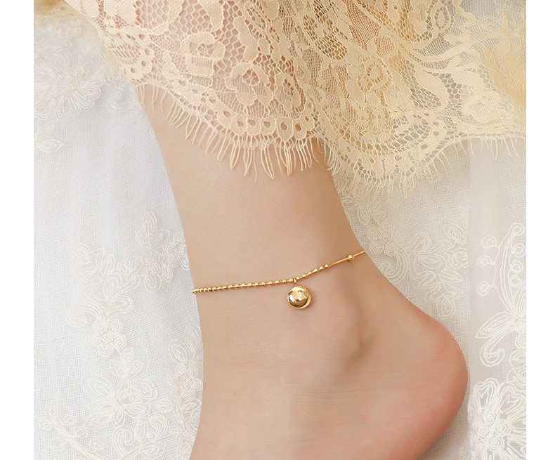 beads round letter good luck small gold bean anklet titanium steel foot ornament