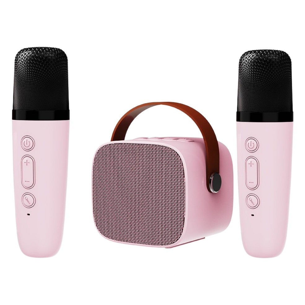 Altavoz de karaoke portátil K1 con micrófono Bluetooth dual, subwoofer integrado, ideal para fiestas al aire libre.