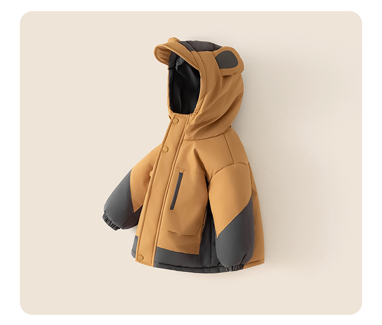 Silta ziemas jaka bērniem ar kapuci un flīsa oderi_voghion.com