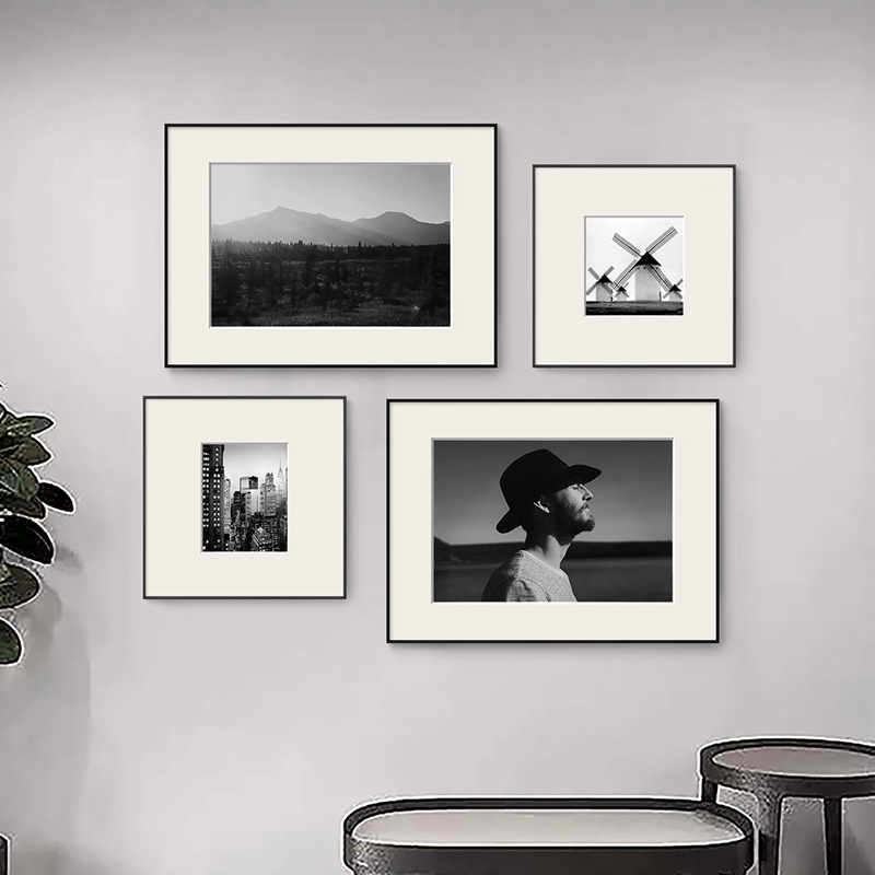Black and White Photography Figures, Landscapes, Decorative Paintings, Art Restaurant Hanging Paintings, Hotel Entrance Aisle Murals, Cardboard Desktop Paintings