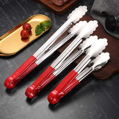 Stainless steel silicone food tongs barbecue tongs kitchen home bread tongs food tongs wholesale