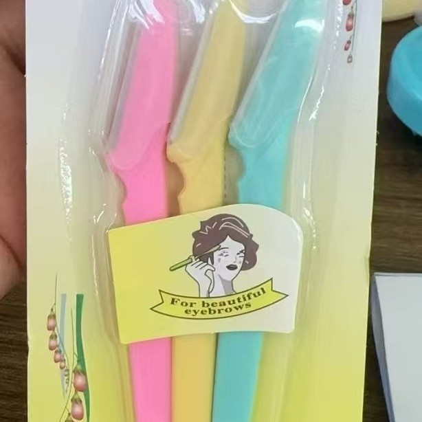 Fabricante mayorista de acero inoxidable afilado cortador de cejas cuchillo de afeitar cuchillo de cejas cuchillo de afeitar cuchillo de herramientas de maquillaje