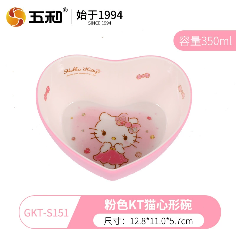 Детская посуда (Wuhe) набор Hello Kitty — тарелки, миски, кружка и стакан