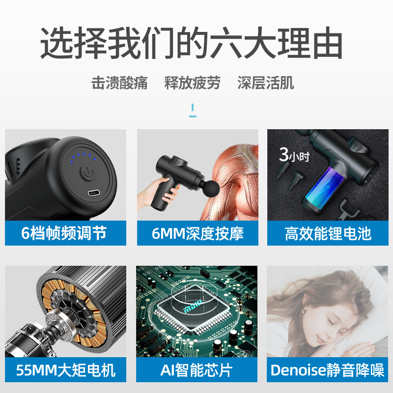 Fascial pistola de relajación muscular masajeador mini músculo cuello agarrar aptitud profesional máscara muscular máscara de cuello pistola de masaje eléctrico