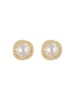 Zirconium from pearl, small earrings, light luxury style, micro incrustation, internet celebrity, simple and elegant design