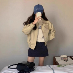 小香风短款夹克深秋外套女2025新款气质休闲翻领工装棒球服秋冬季