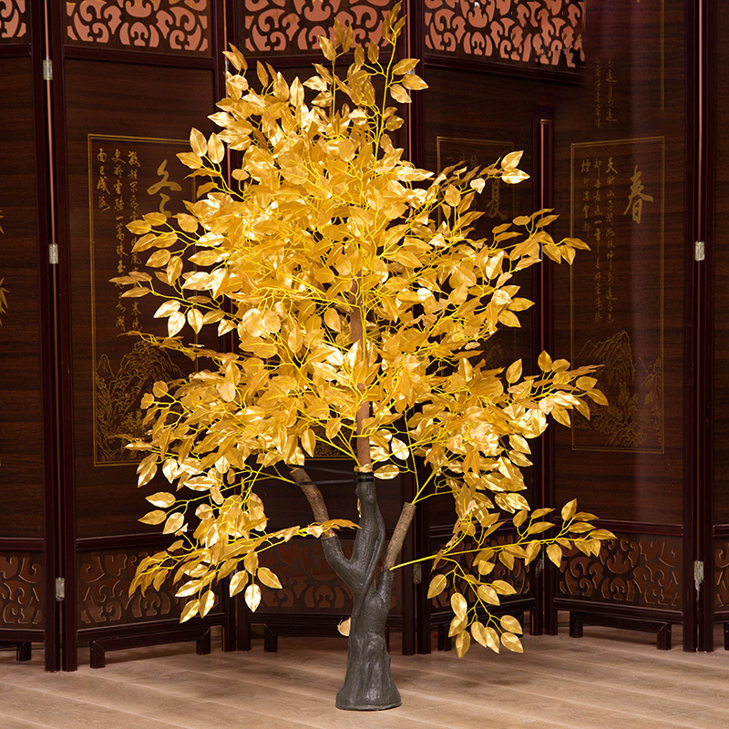 Simulation Golden Banyan Tree Money Tree Wishing Tree Large Fake Tree Wealth Tree New Year Red Bag Tree Shopping Mall Hotel Decorative Tree