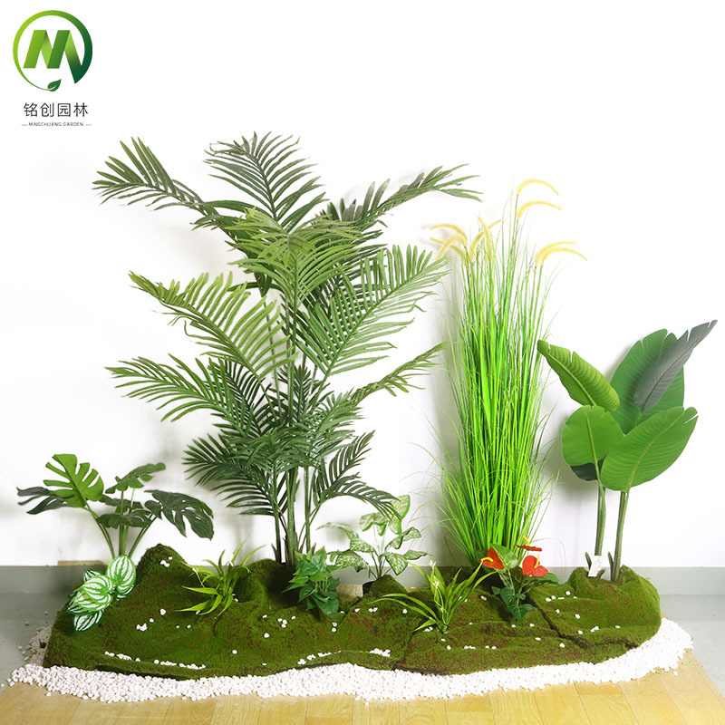 Fábrica de árboles artificiales Venta caliente árbol artificial Meichen planta verde paisaje combinación planta de interior paisaje suave decoración planta verde bonsai