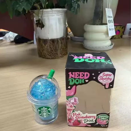 Milk tea cup squeeze toy [blue] - color box packaging