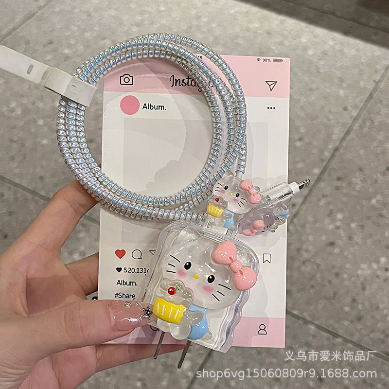 입체적인 KT 고양이 [5종세트-큰머리1-작은머리2-보호로프1-스트랩1]