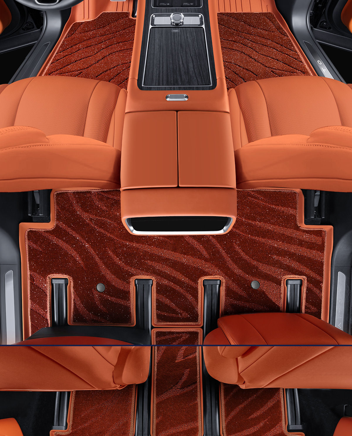 Car floor mats for AITO M9, TPE, double layer