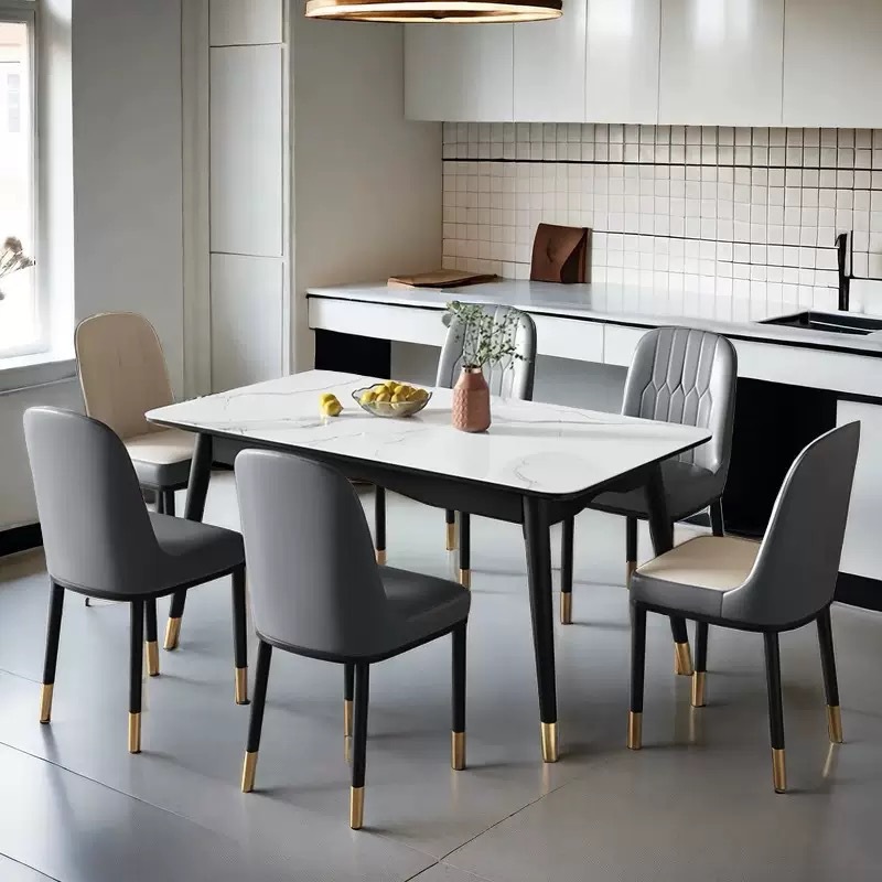 Sillas de comedor en stock para el hogar sala de estar sala de comedor sillas de respaldo al por mayor mesas de comedor creativas sillas de cuero casuales taburetes simples
