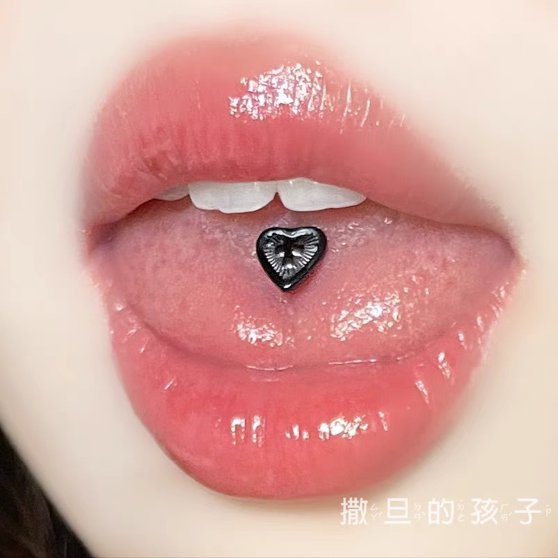Labret stud lip piercing jewelry styling detail