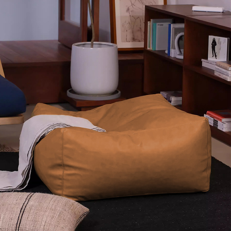 Fábrica directa de sofá perezoso cubierta sin relleno de asiento muelle taburetes de cuero puede almacenar bolsas de tela asiento muelle taburetes rellenos de ropa vieja