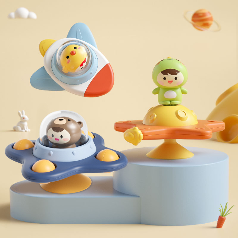 New suction cup rotary joy baby toy flower cartoon children's dining table chair spinning top 0-1-2 years old 3 babies