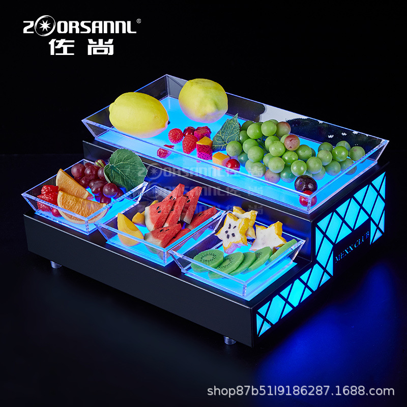 Placa de fruta luminosa KTV plato de merienda creativo especial plato de fruta seca pastel de fruta Placa de merienda de fruta LED barra Placa de fruta luminosa