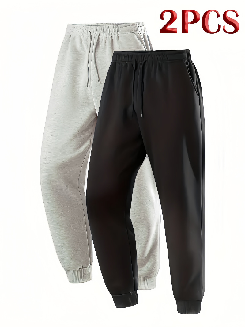Transfronterizo tamaño europeo multi-pieza hombre moda ocio pantalones deportivos de invierno para correr pantalones deportivos de fitness pantalones de color sólido image 16