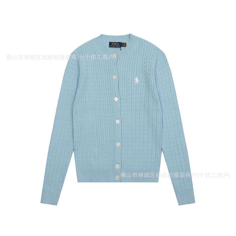 马标拉夫劳伦 女装小麻花针织开衫 修身经典款polo 纯色圆领外搭|undefined