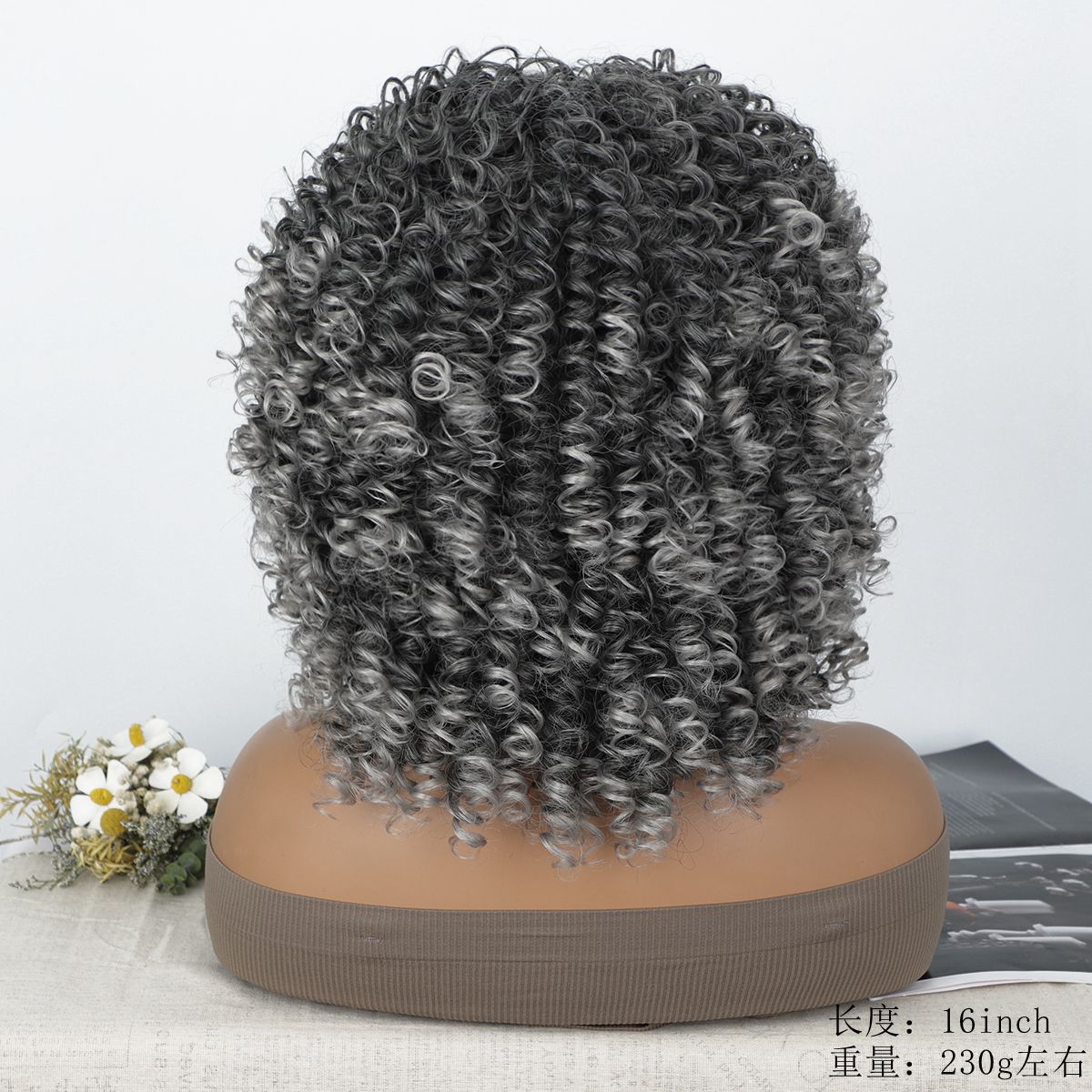 África comercio exterior explosivo cabeza pequeña pelucca damas corta cabeza negra pequeña pelucca Curly Afro Wig