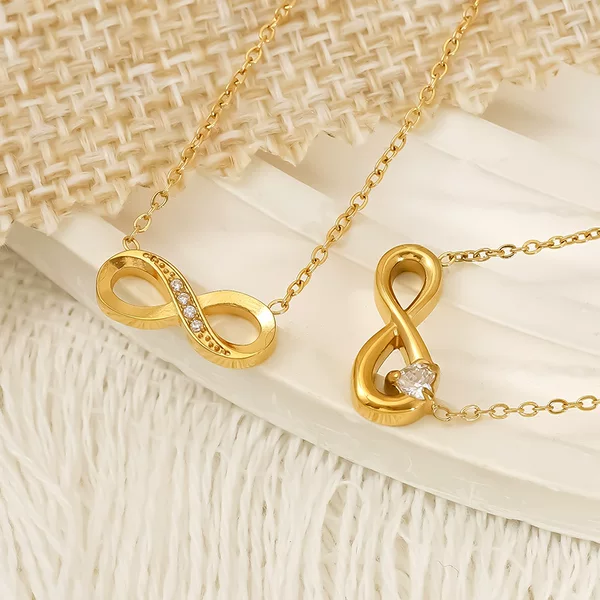 Cross-border elegant sweet literary diamond digital titanium steel clavicle chain fashion personality European and American stainless steel necklace wholesale