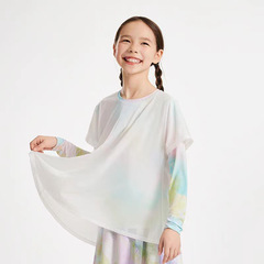 Girls' Fairy T-Shirt for Summer 24: Lightweight, Loose-Fit Outdoor Sun Protection Top with Quick-Dry Technology—Perfect for Kids' Sports, Yoga, and Cycling in Long Sleeves