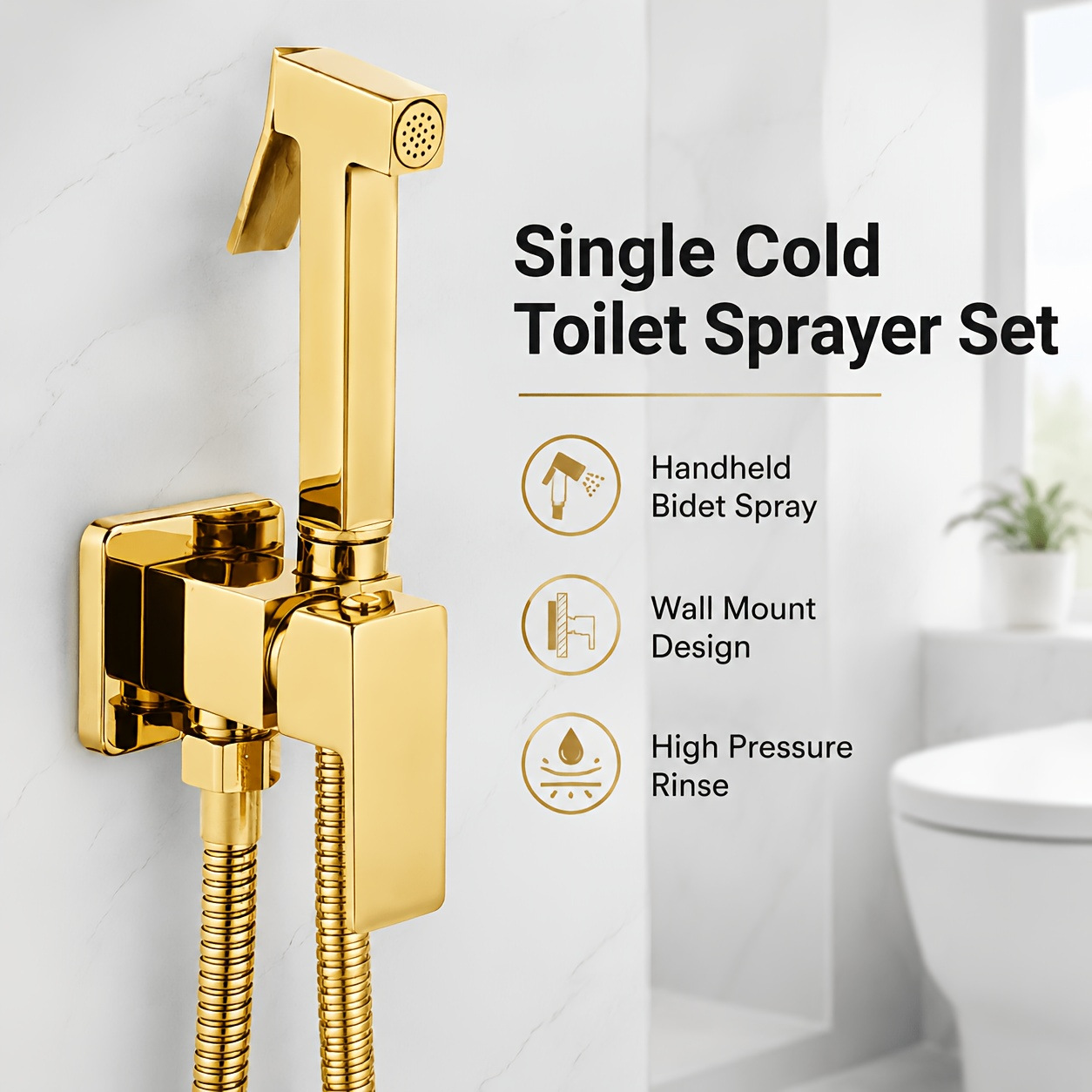 Gizli bidet dəsti və duş başlığı ilə tualet kranı