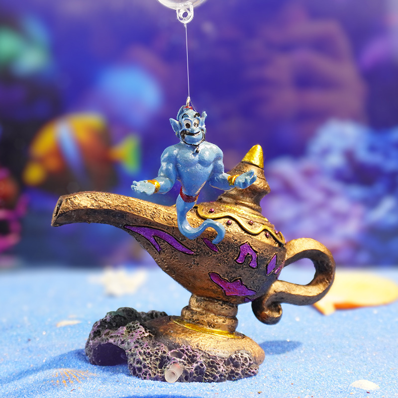 Nuevo lugar Aladdin y lámpara mágica Acuario Pecera Mascotas de escalada Decoración Decoración Artesanía de resina creativa