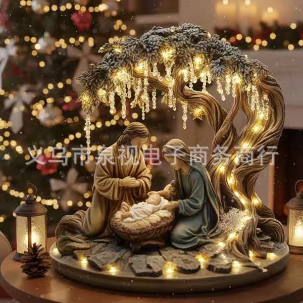 Escena Navide?a De Navidad Para Decoración Del Nacimiento