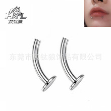 F136钛合金虎牙钉平底座恶魔钉唇钉G23钛欧美风眉钉人体穿刺饰品