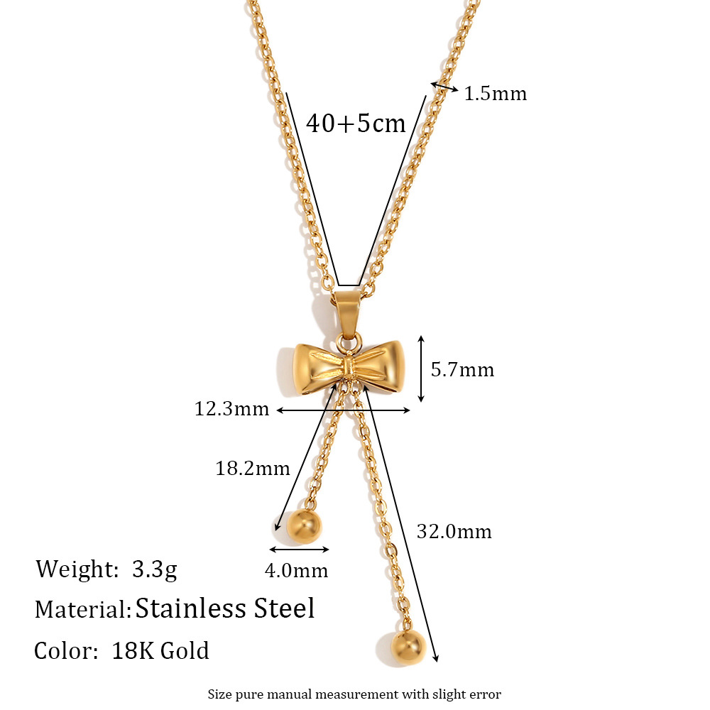 Bow Knot Stainless Steel Necklace