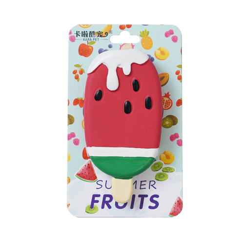 Dog toy resistant to chewing and molaring, dog bite latex, simulated fruit ice cream, small and medium-sized puppies, pet boredom relief artifact